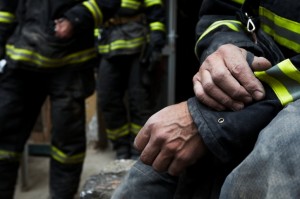 Firefighter hands
