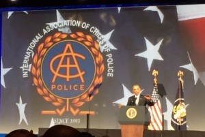President Obama addresses attendees at IACP