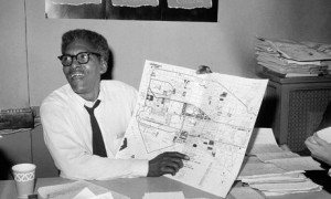 Bayard Rustin, a civil-rights leader and pacifist, shows plans for 1963's March on Washington. Source: http://rustin.org 