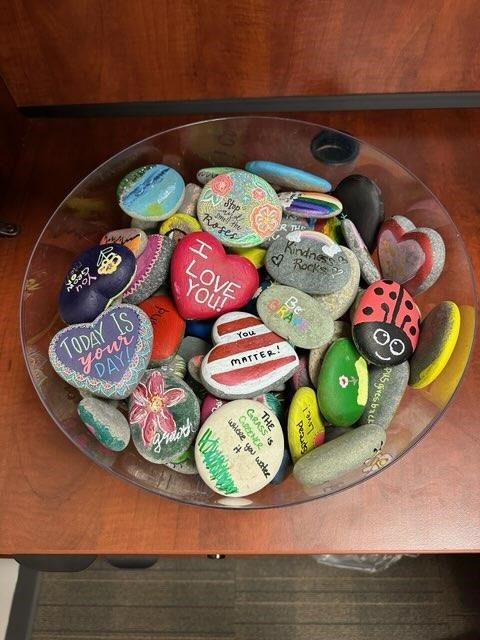 bowl of painted rocks