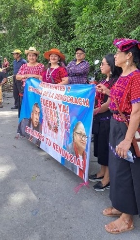 group of protestors in Guatemala