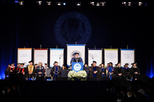 banners stage Commencement 2019
